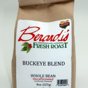 Berardi's Fresh Roast Buckeye Blend Whole Bean Decaffeinated Coffee 8oz Bag