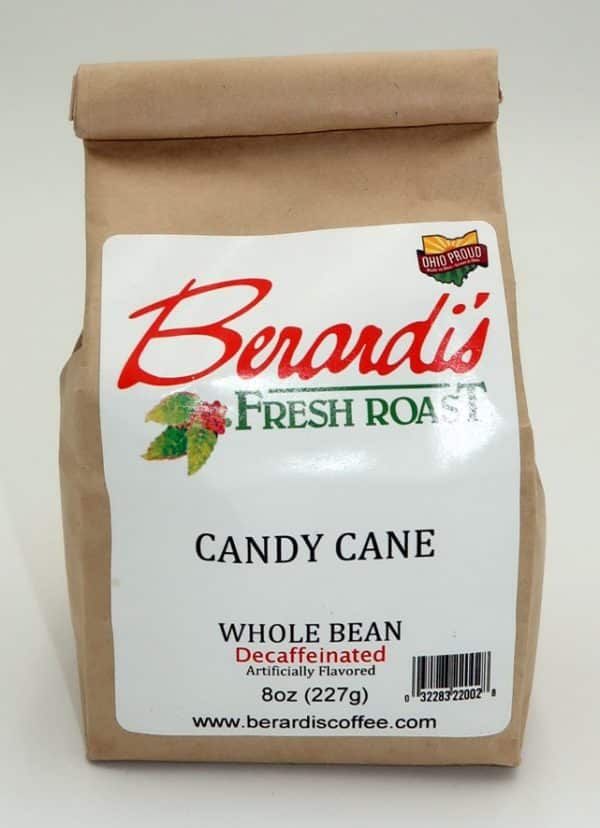 Berardi's Fresh Roast Candy Cane Whole Bean Decaffeinated Coffee 8oz Bag