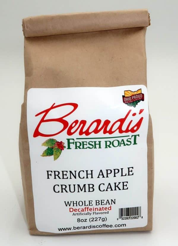 Berardi's Fresh Roast French Apple Crumb Cake Whole Bean Decaffeinated Coffee 8oz Bag