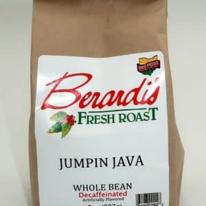 Berardi's Fresh Roast Jumpin Java Whole Bean Decaffeinated Coffee 8oz Bag