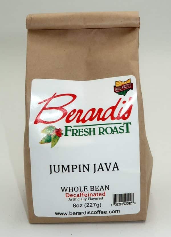 Berardi's Fresh Roast Jumpin Java Whole Bean Decaffeinated Coffee 8oz Bag