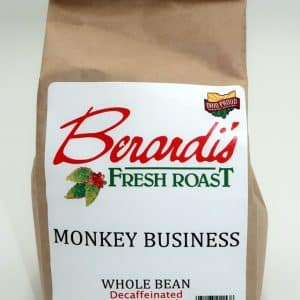 Berardi's Fresh Roast Monkey Business Whole Bean Decaffeinated Coffee 8oz Bag