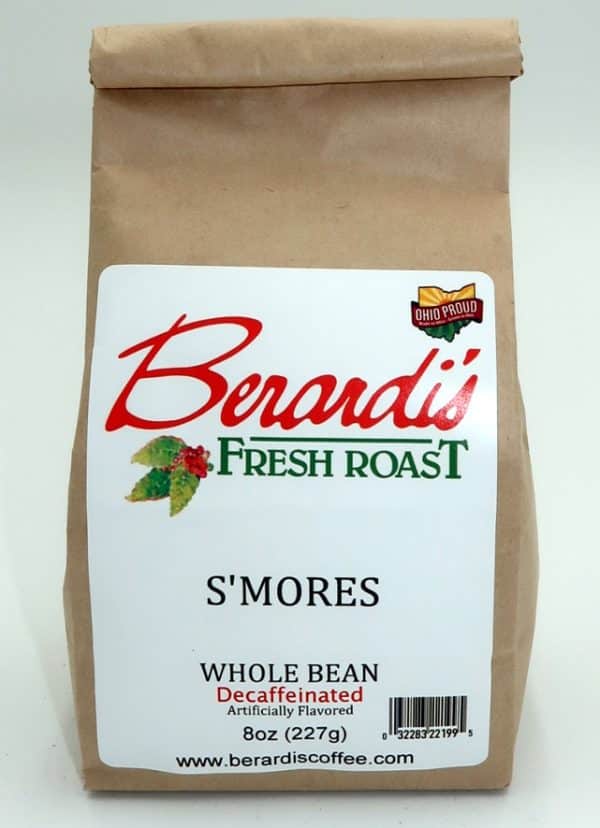 Berardi's Fresh Roast S'MORES Whole Bean Decaffeinated Coffee 8oz Bag