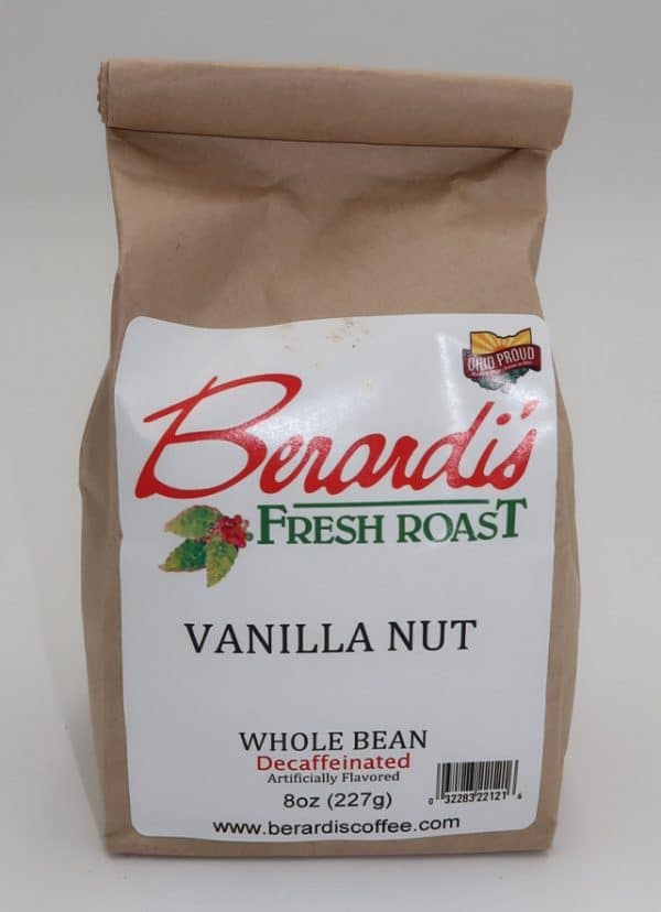 Berardi's Fresh Roast Vanilla Nut Whole Bean Decaffeinated Coffee 8oz Bag