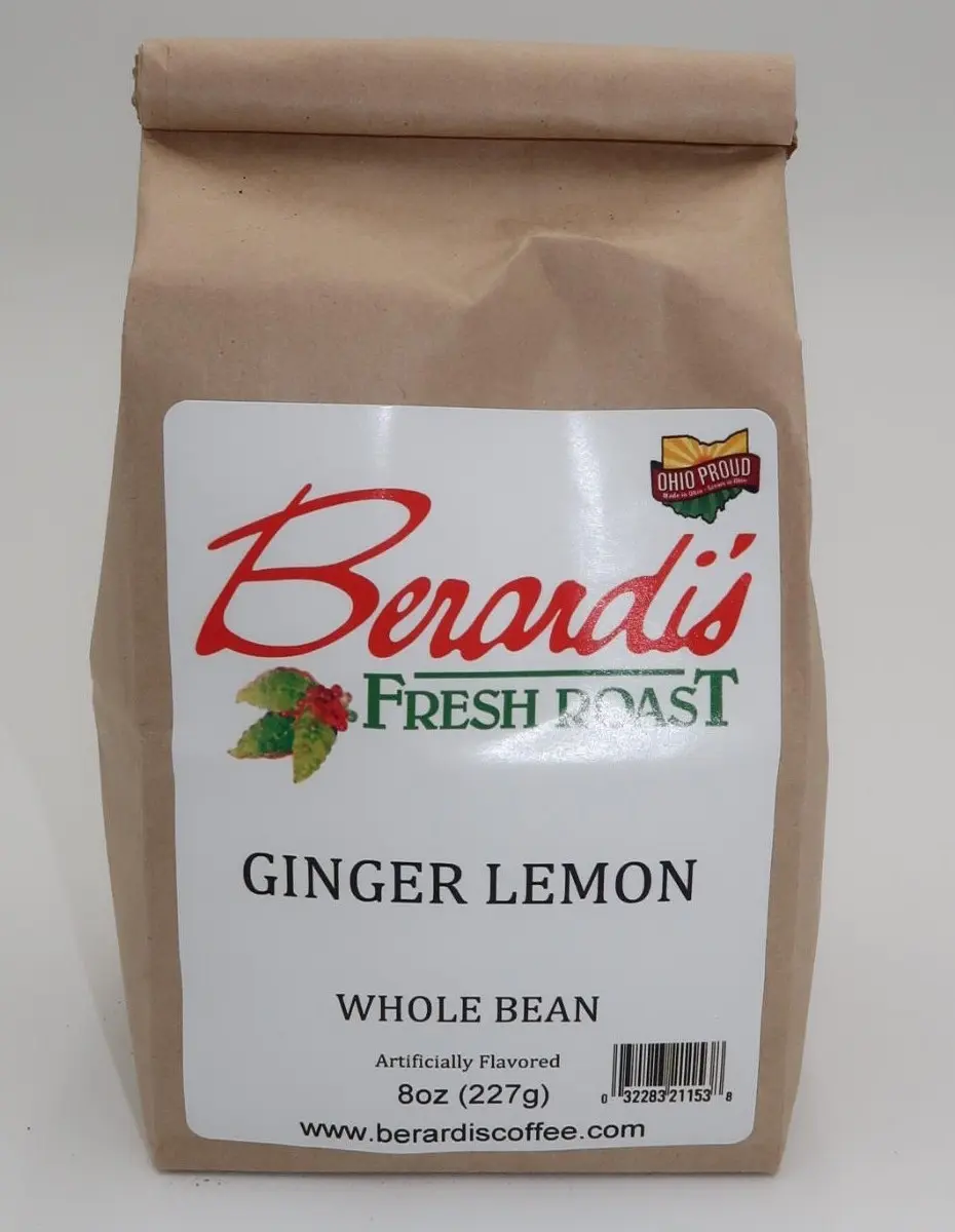 Berardi's Fresh Roast Ginger Lemon Whole Bean Coffee 8oz Bag
