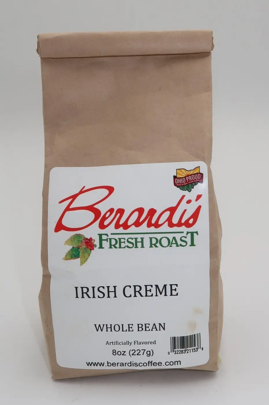Berardi's Fresh Roast Irish Creme Whole Bean Coffee 8oz Bag