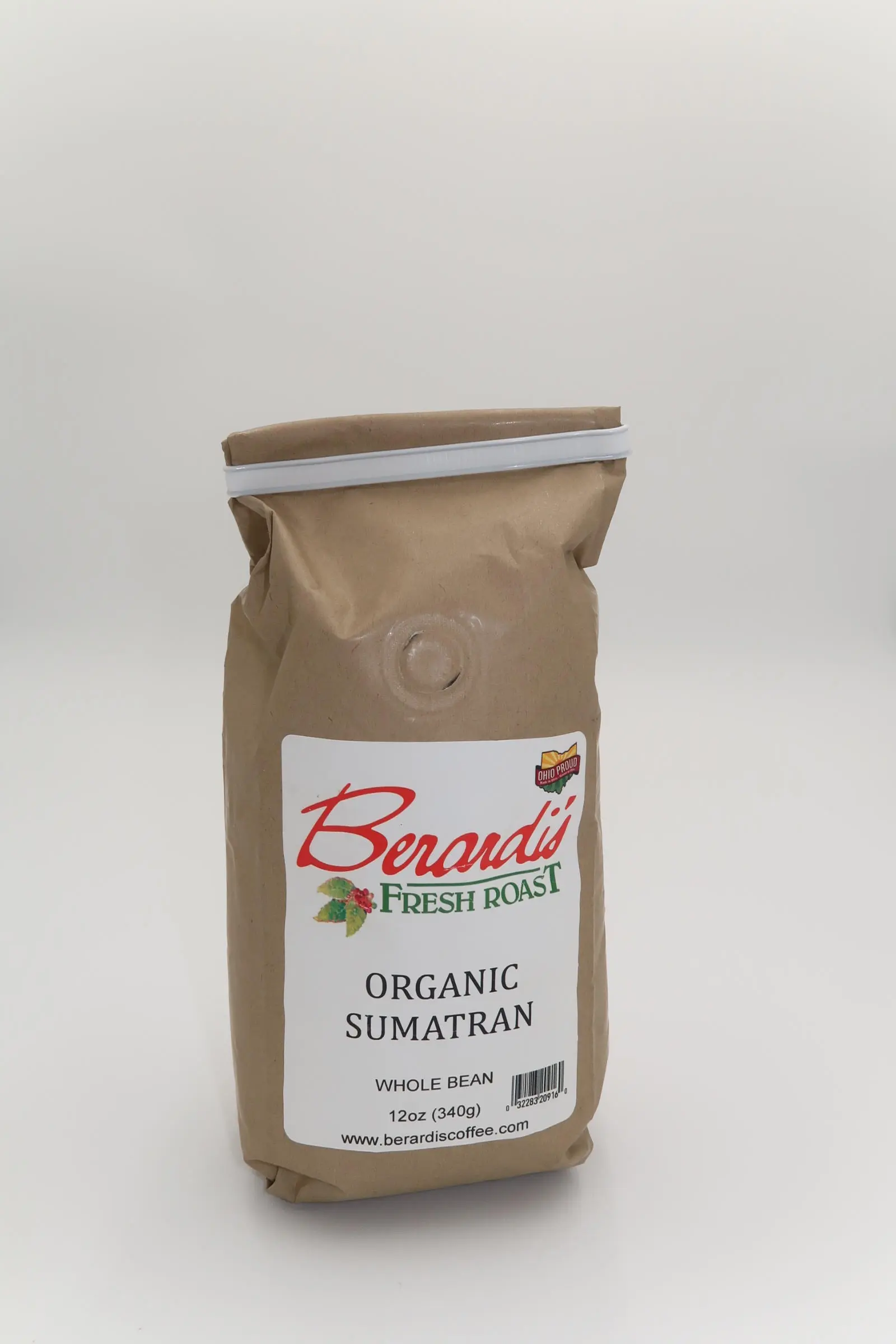 Berardi's Fresh Roast Organic Sumatran Whole Bean Coffee 12oz Bag