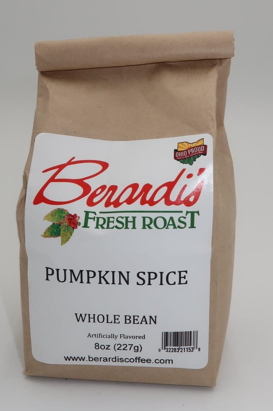 Berardi's Fresh Roast Pumpkin Spice Whole Bean Coffee 8oz Bag