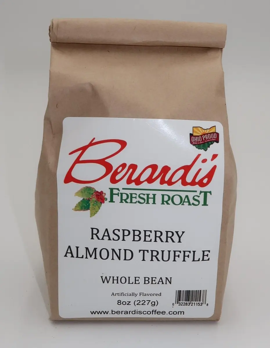 Berardi's Fresh Roast Raspberry Almond Truffle Whole Bean Coffee 8oz Bag