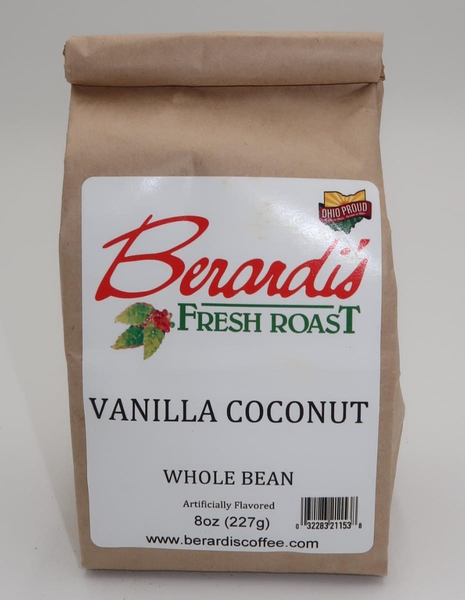 Berardi's Fresh Roast Vanilla Coconut Whole Bean Coffee 8oz Bag